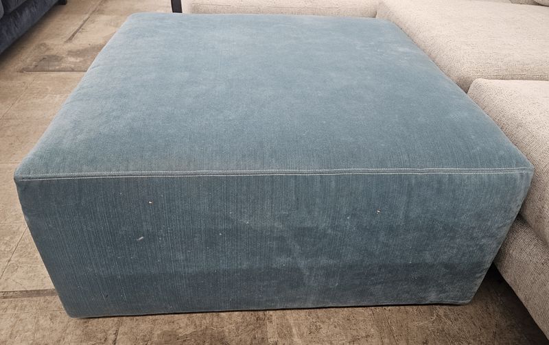 Large Teal Upholstered Ottoman