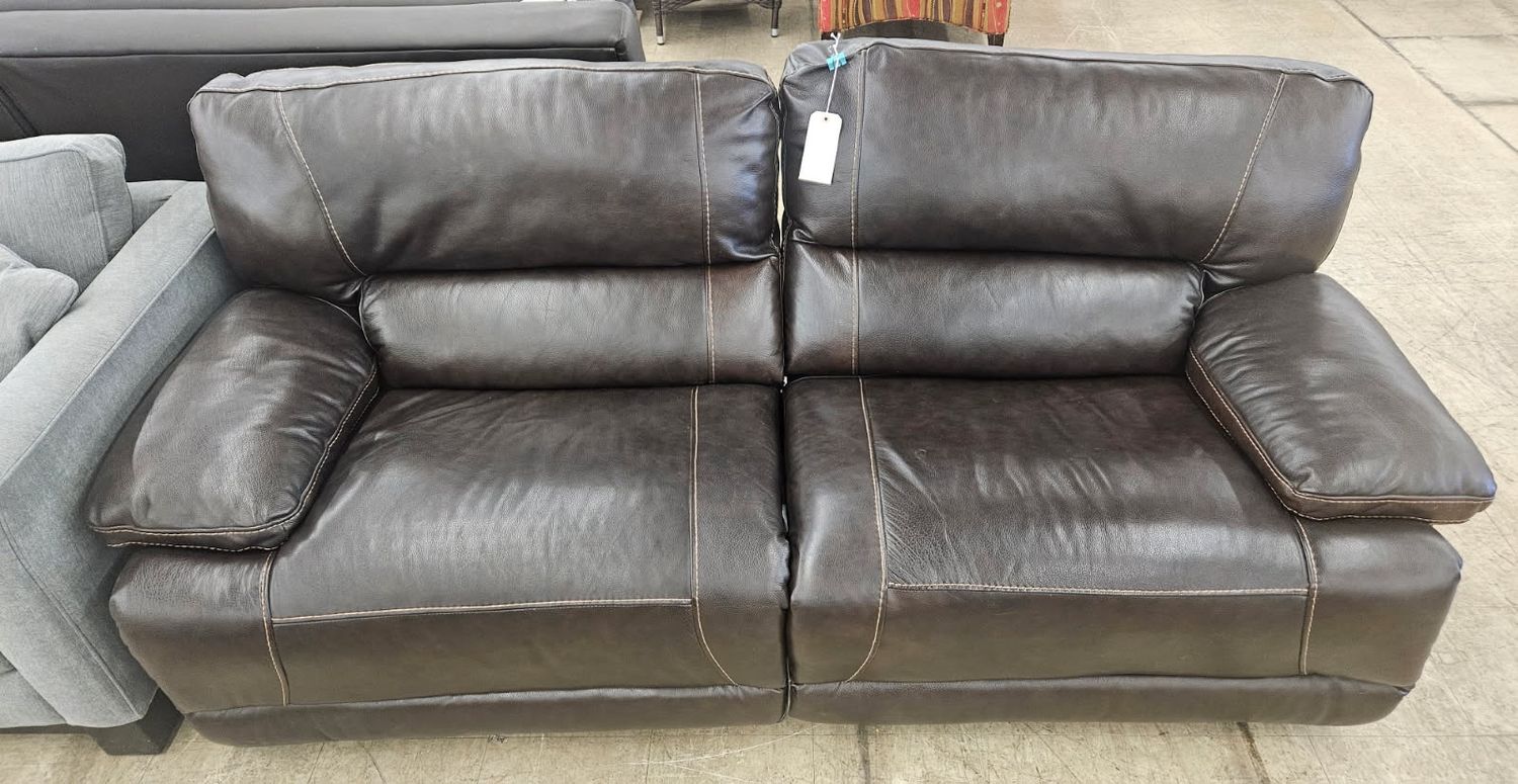 Rich dark brown leather couch