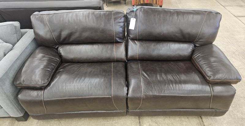 Rich dark brown leather couch
