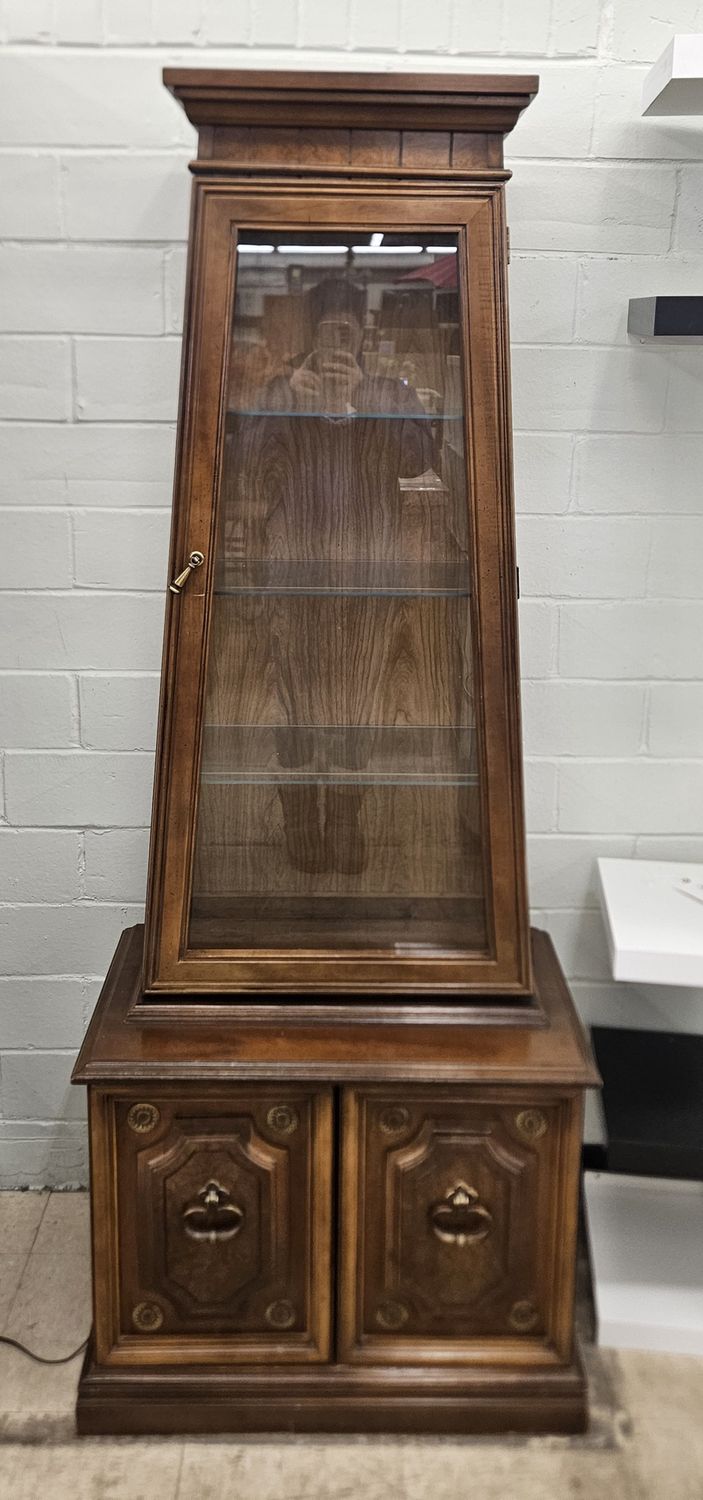 Solid Wood Glass-Front Display Cabinet