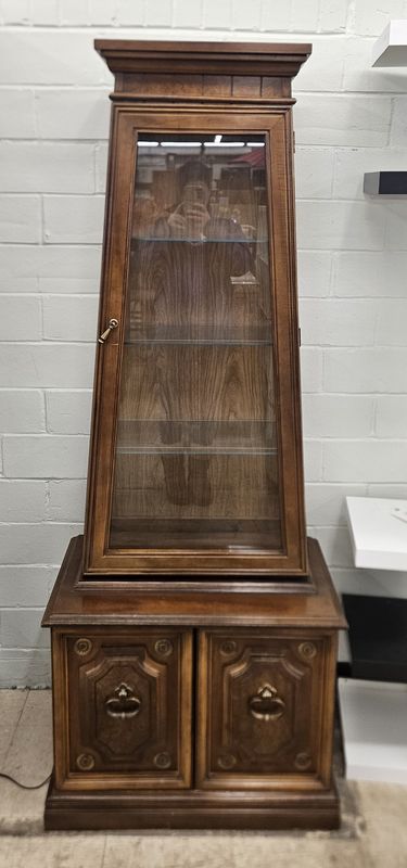 Solid Wood Glass-Front Display Cabinet