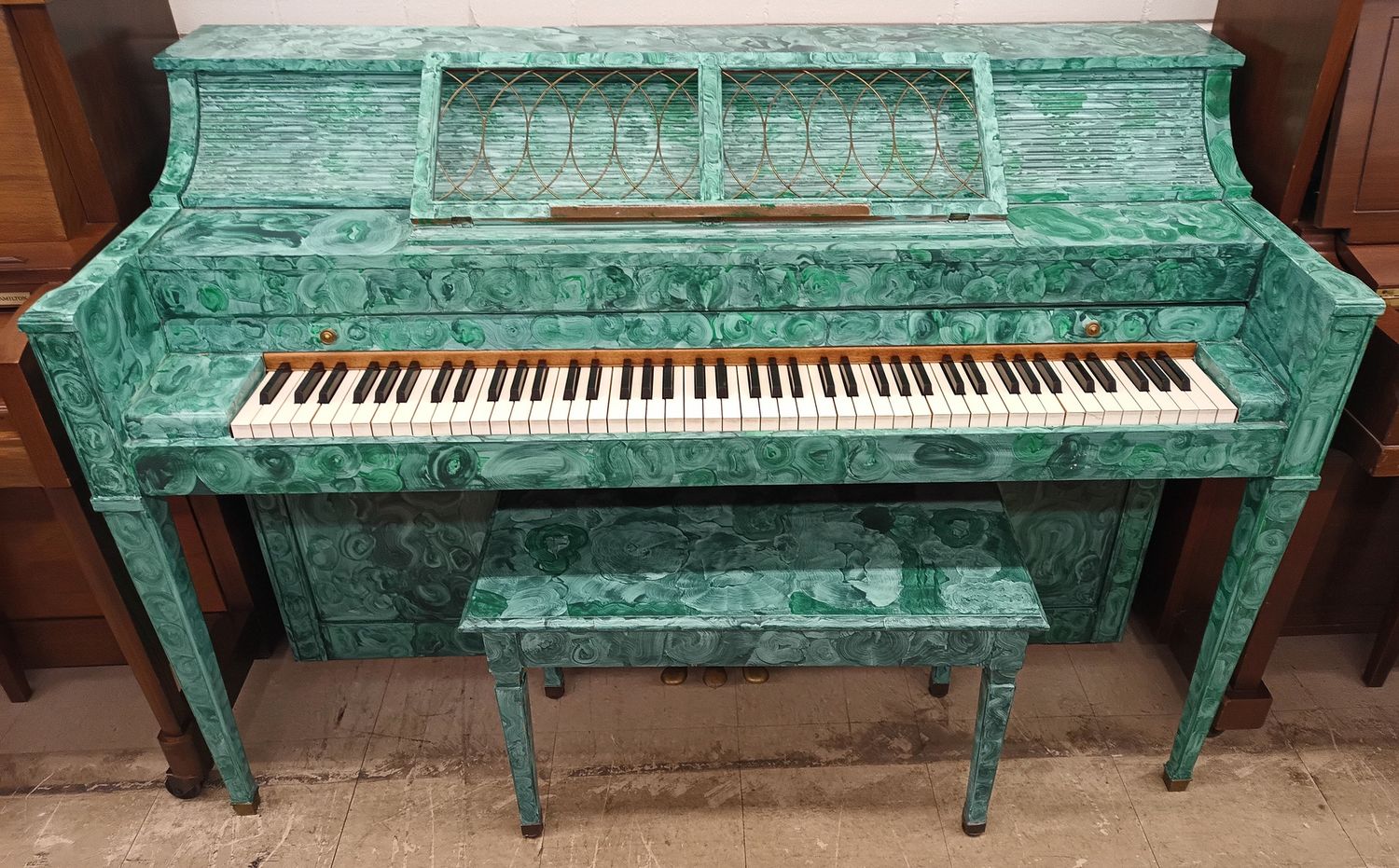 Turquoise Baldwin Spinet Piano