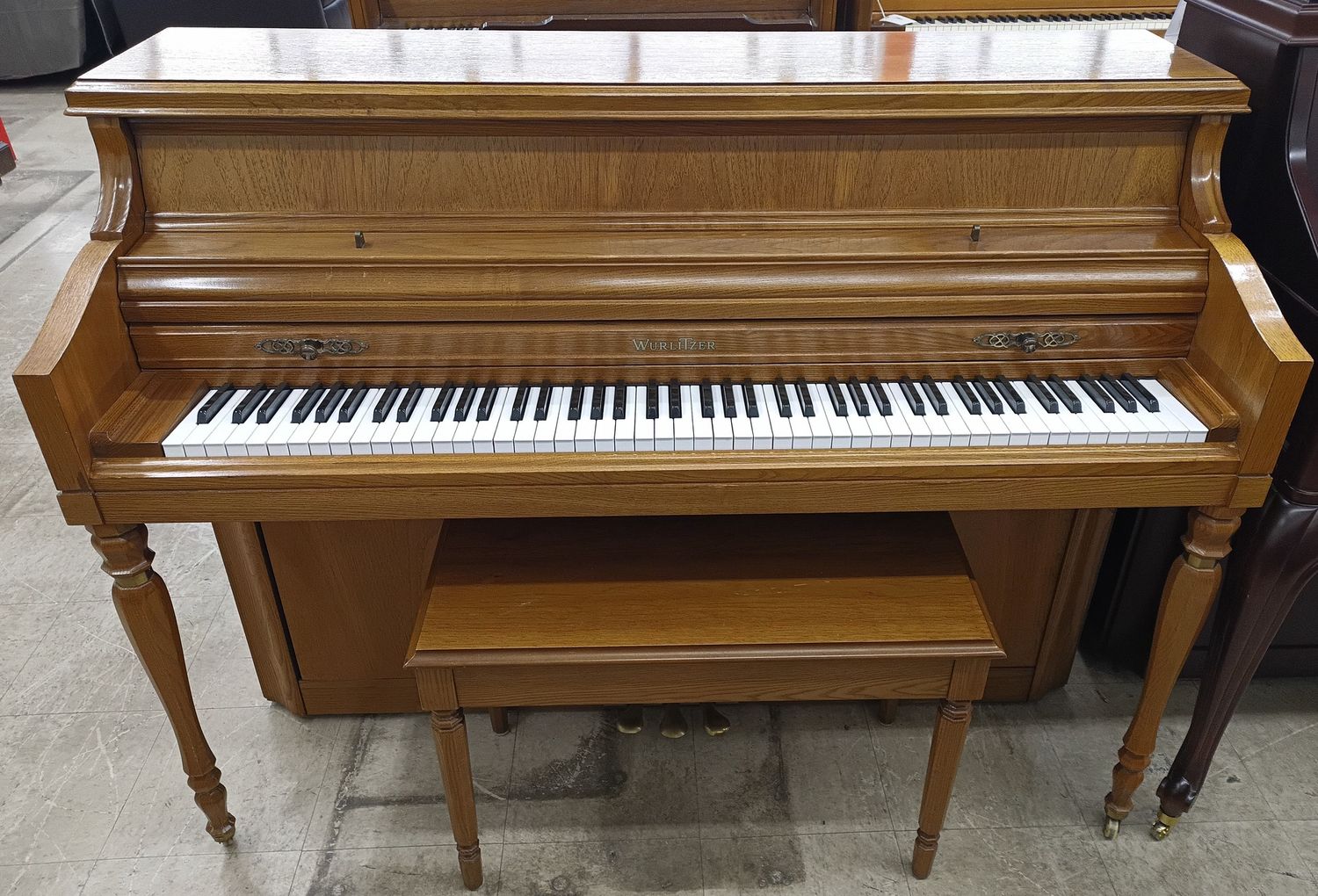 Oak Wurlitzer Console Piano