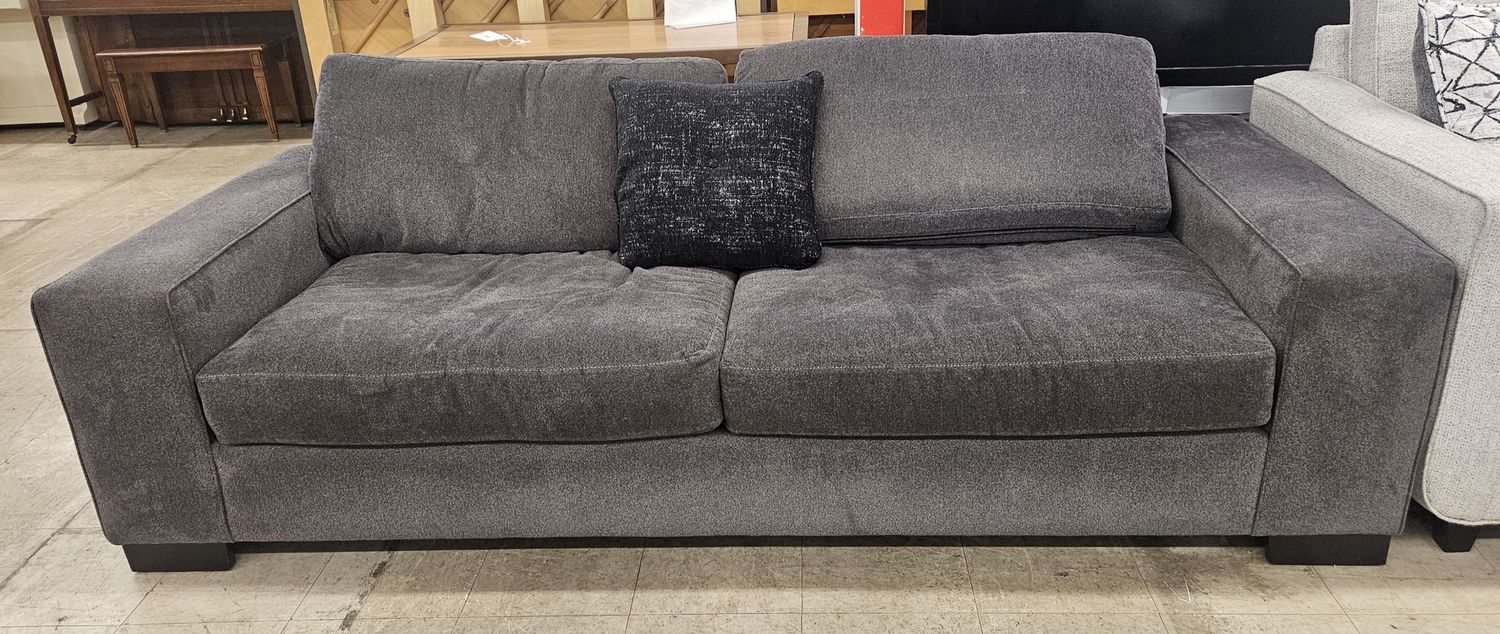 Modern Charcoal Gray Upholstered Sofa