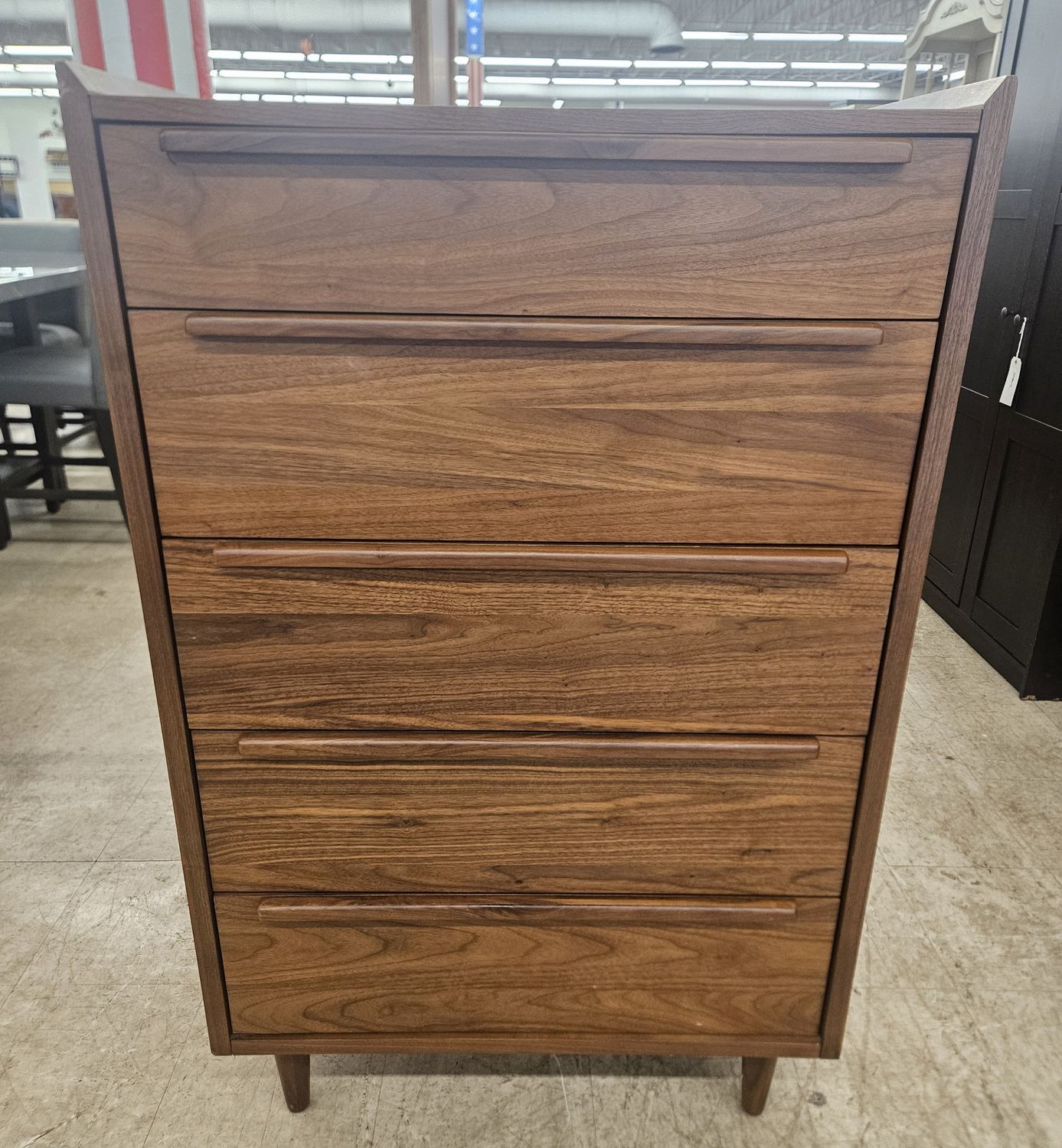 Tate 32" Walnut 5-Drawer Tall Dresser - Crate &amp; barrel