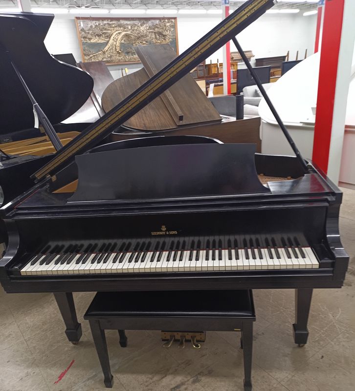 Ebony Steinway and Sons Model M Baby Grand Piano
