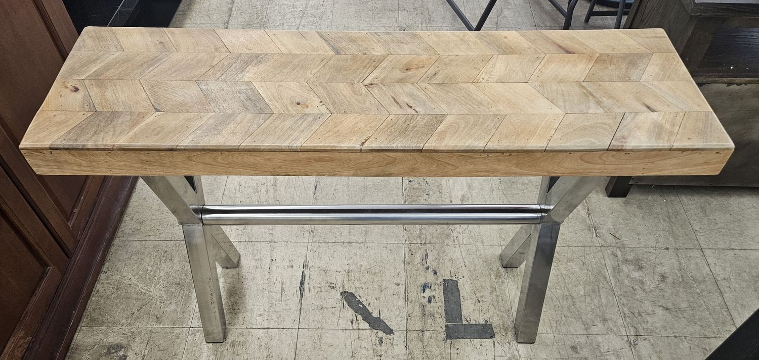 Modern Industrial Wood Console Table