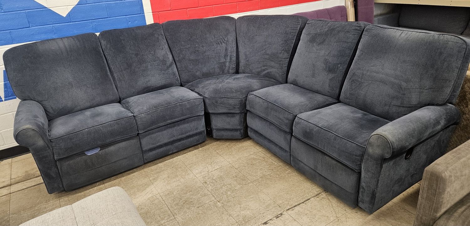 Blue Reclining Sectional Sofa - FREE DELIVERY
