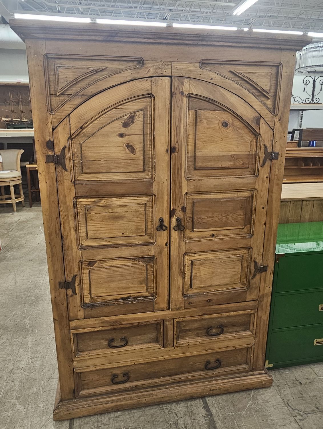 Traditional Pine Storage Armoire - FREE DELIVERY