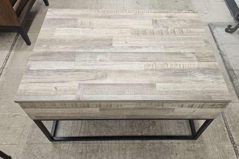 Lift-Top Industrial Coffee Table with Hidden Storage