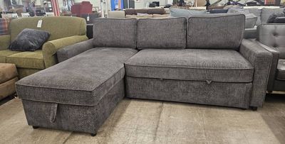 Gray Storage Sleeper Sectional with Reversible Chaise - FREE DELIVERY