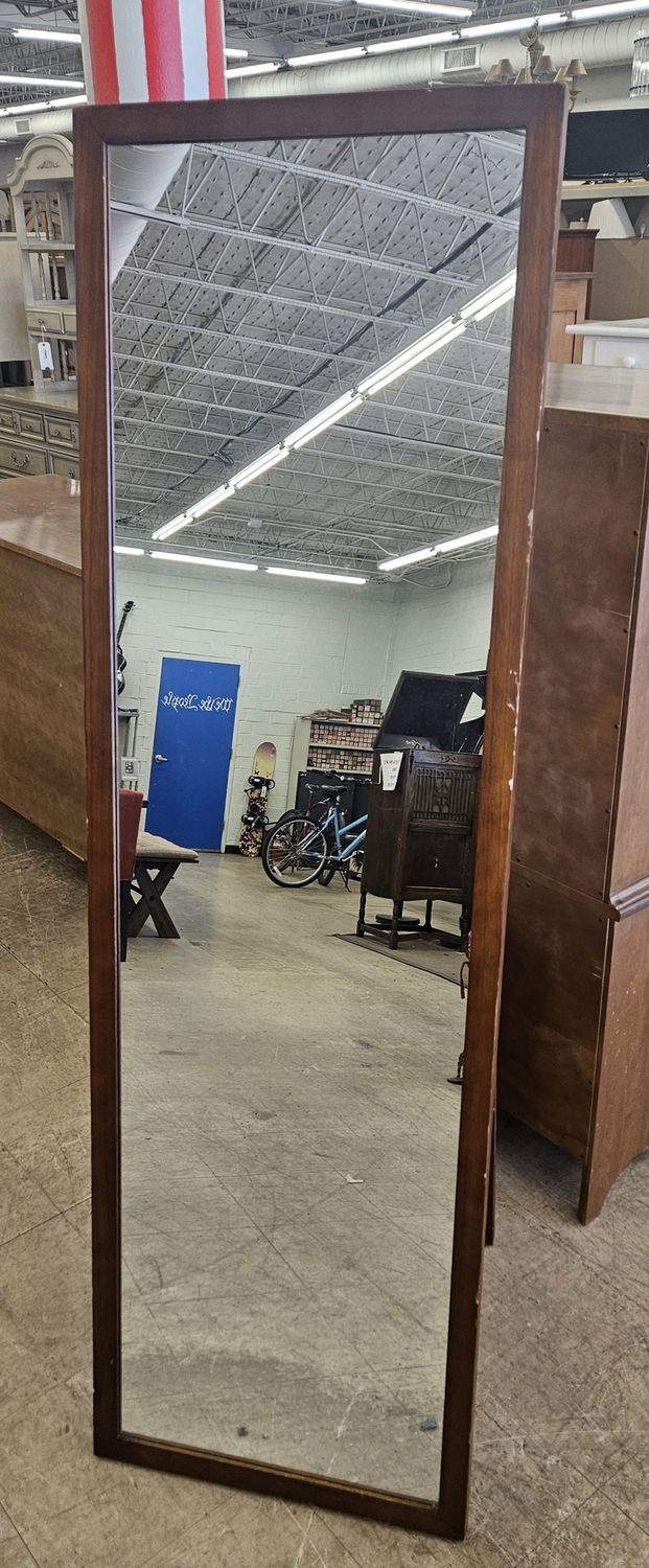 Full-Length Wooden Cheval Floor Mirror