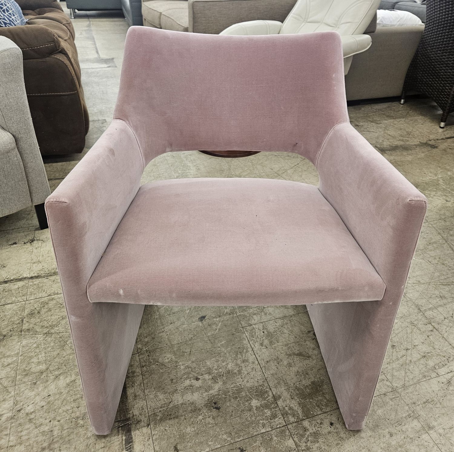 Blush Velvet Modern Accent Chair