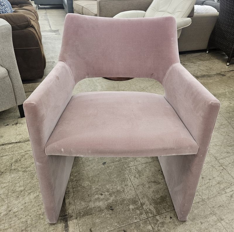Blush Velvet Modern Accent Chair