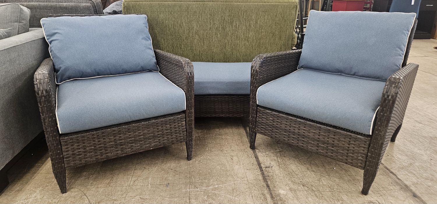 Crosley Outdoor Wicker Conversation Set – 3 Piece - FREE DELIVERY