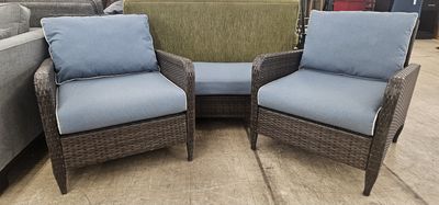Crosley Outdoor Wicker Conversation Set – 3 Piece - FREE DELIVERY