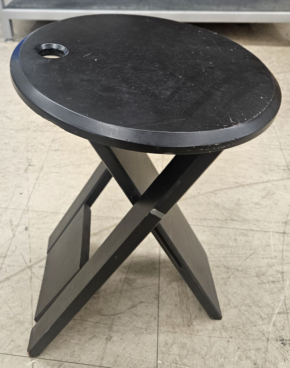 Modern Black Folding Accent Stool