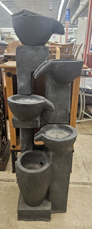 Modern Tiered Indoor Water Fountain – Stone Finish