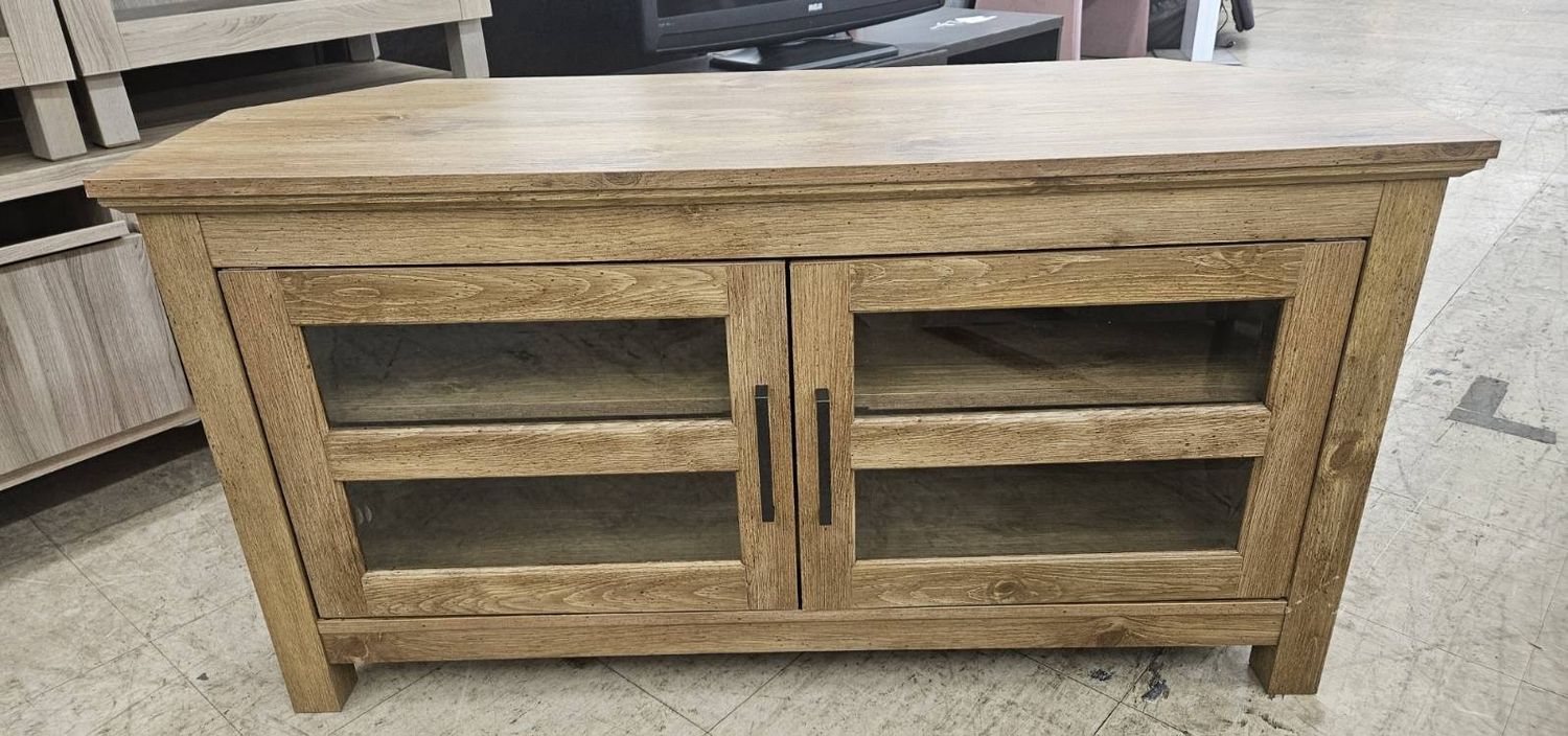 Rustic Oak Two-Door Media Console