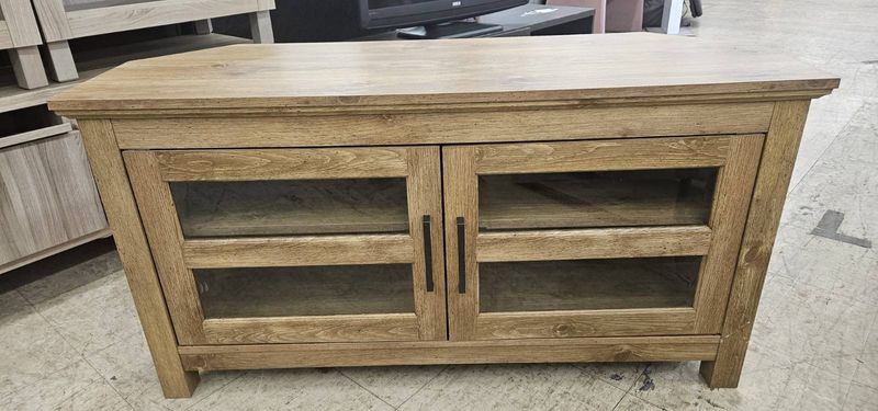 Rustic Oak Two-Door Media Console