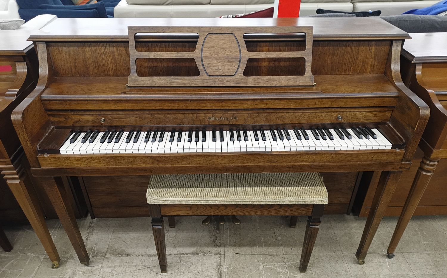 Mid Century Hallet, Davis, &amp; Co. Console Piano