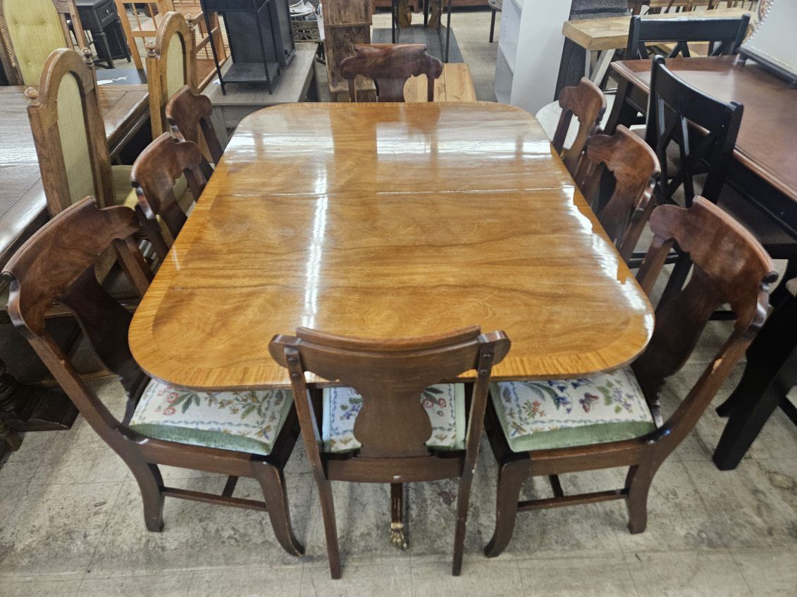 Expandable Solid Wood Dining Table Set – 6 Chairs w/ Leaves - FREE DELIVERY