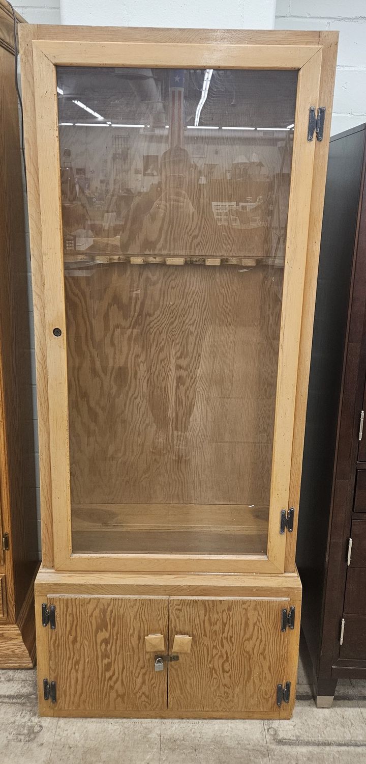 Frontier Oak Gun Display Cabinet - FREE DELIVERY
