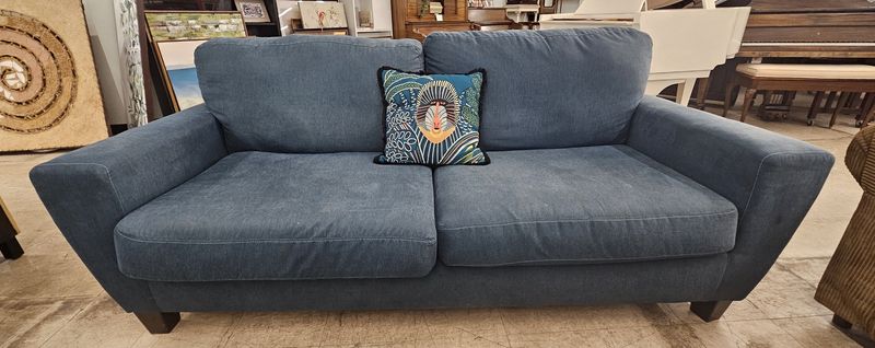 Deep Comfort Blue Fabric Sofa - FREE DEIVERY