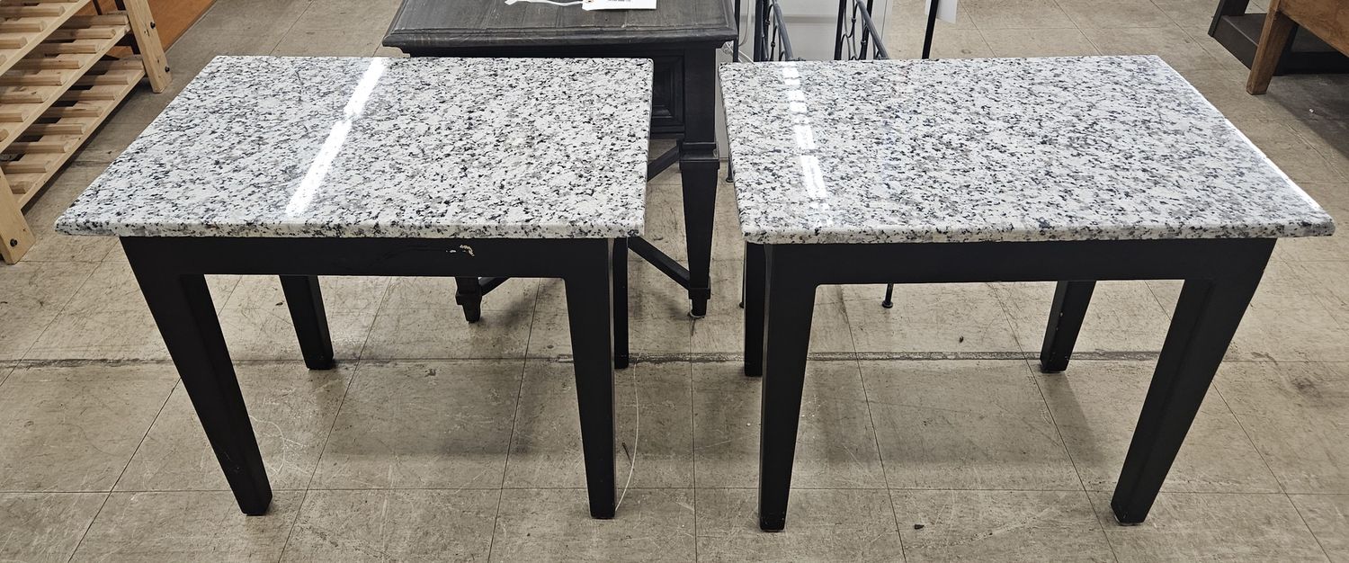 Granite Top Side Table Set (2-Piece)