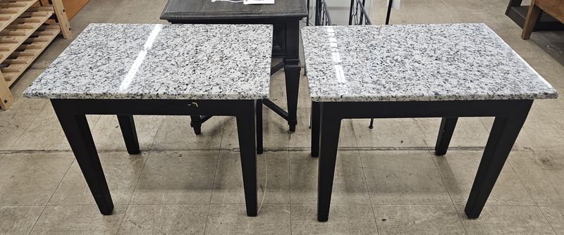 Granite Top Side Table Set (2-Piece)