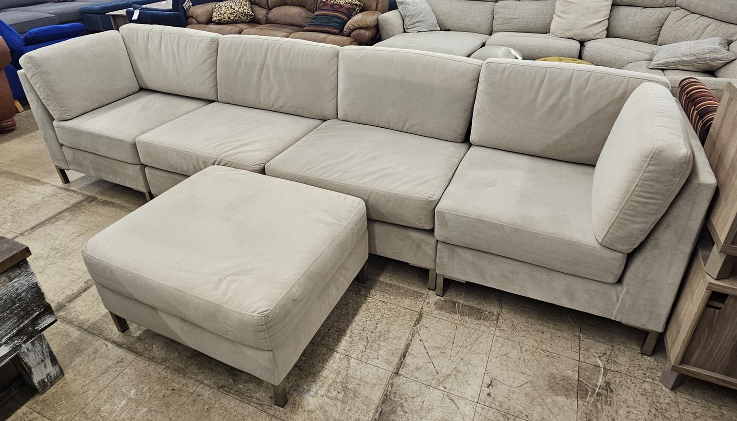 West Elm Modular Sectional with Ottoman - FREE DELIVERY