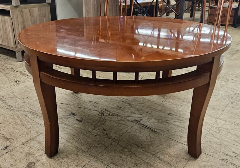 Round Cherry Finish Coffee Table