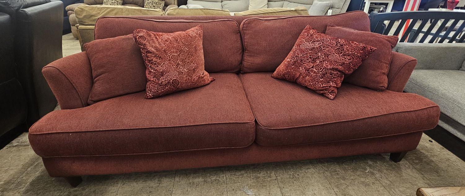 Canyon Rust Oversized Sofa with Accent Pillows - FREE DELIVERY
