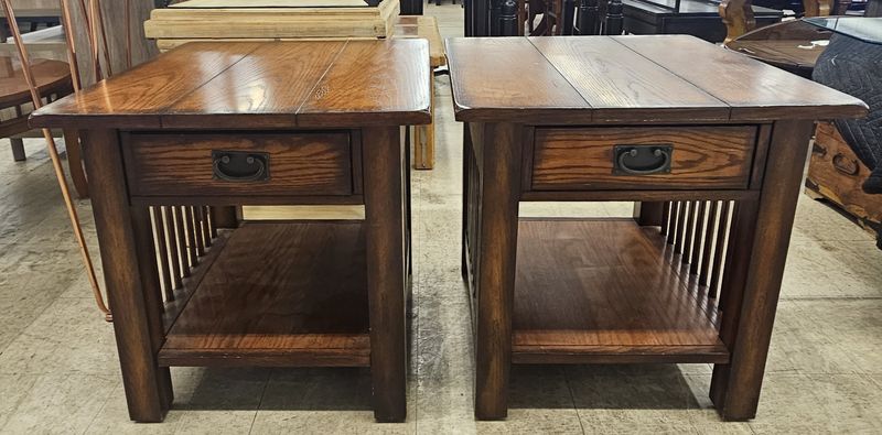 Mission-Style Solid Wood End Tables (Set of 2)