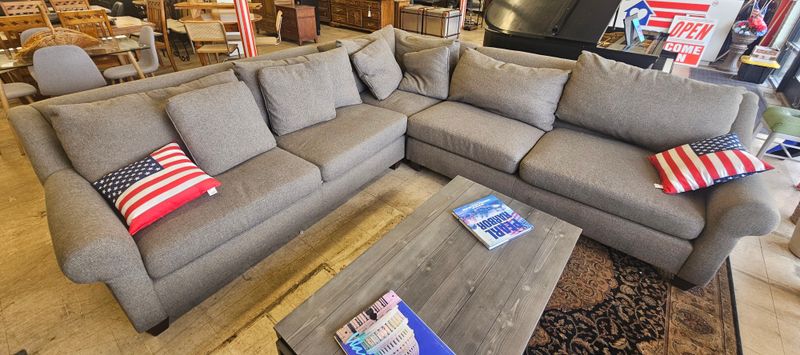 Arhaus Bench-Crafted Sectional Sofa (Gray - FREE DELIVERY