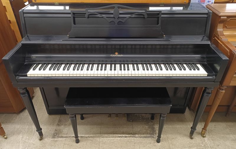 Wurlitzer Console Upright Piano – Satin Black (Made in USA)