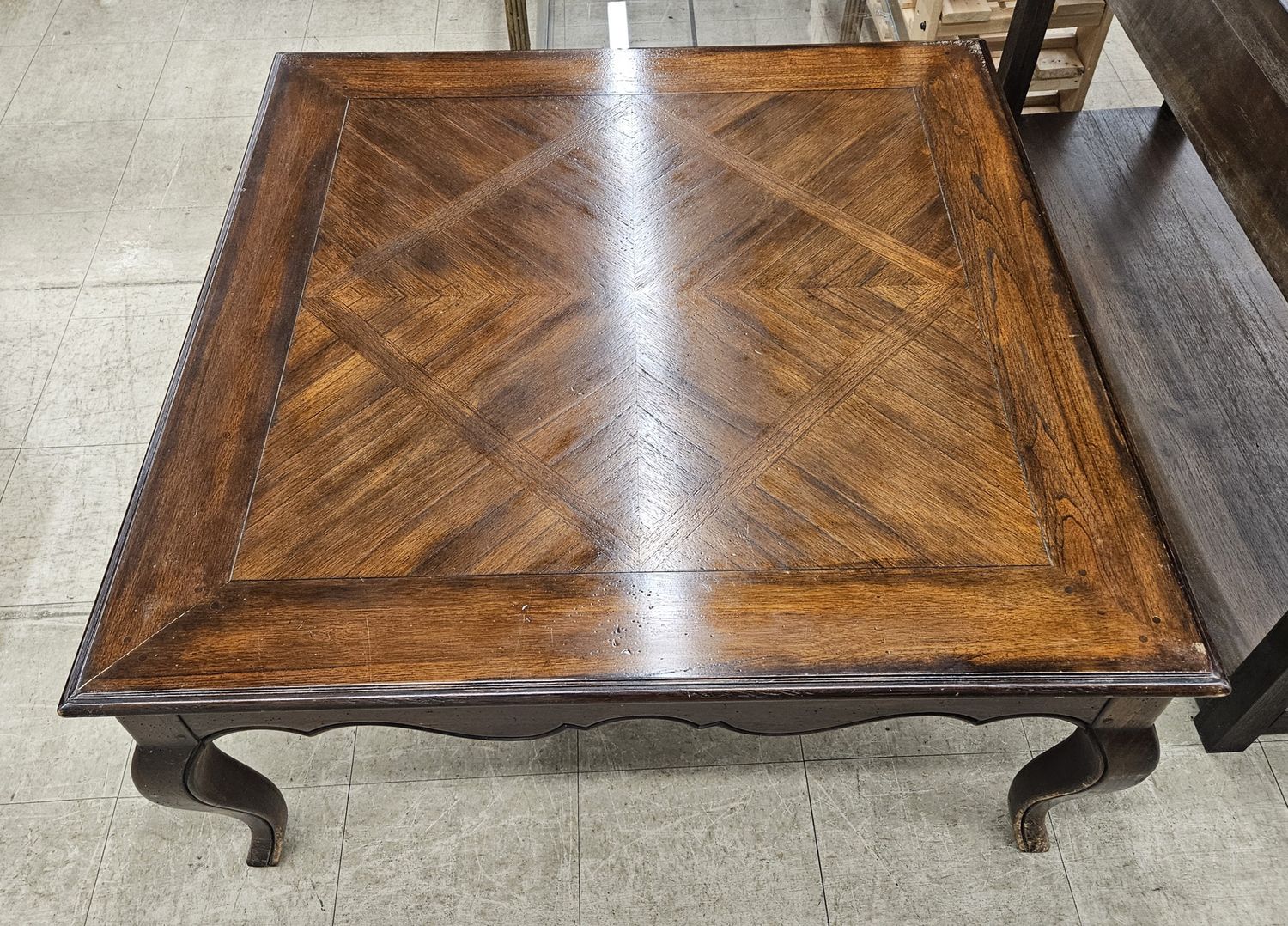 French Country Carved Wood Coffee Table