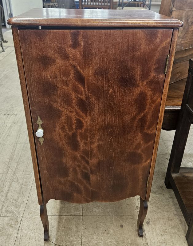 Vintage Solid Wood Cabinet (Curved Front / File Cabinet Style)