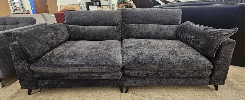 Modern Charcoal Plush Sofa - FREE DELIVERY