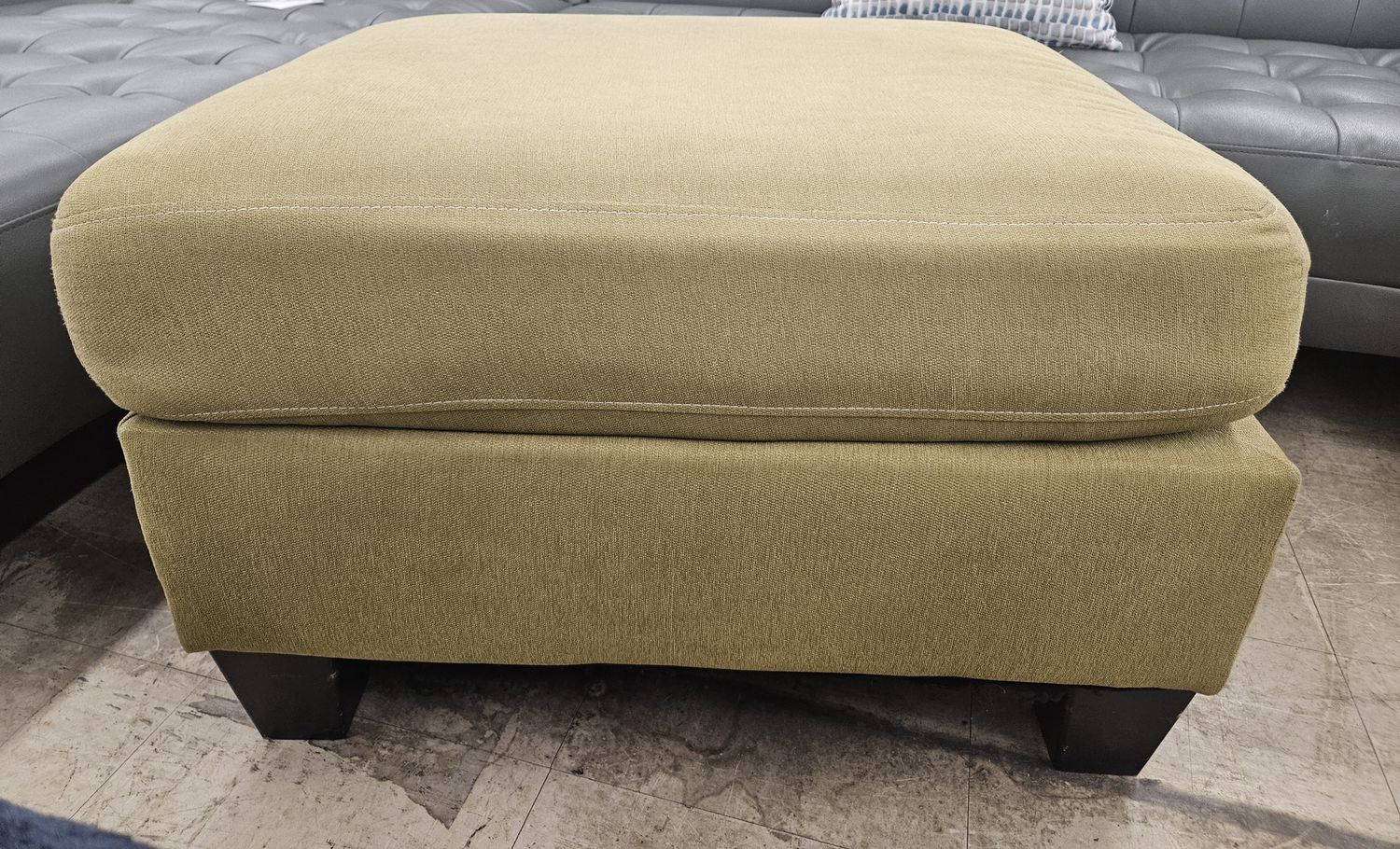 Upholstered Ottoman – Olive Green
