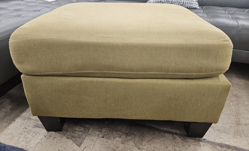 Upholstered Ottoman – Olive Green