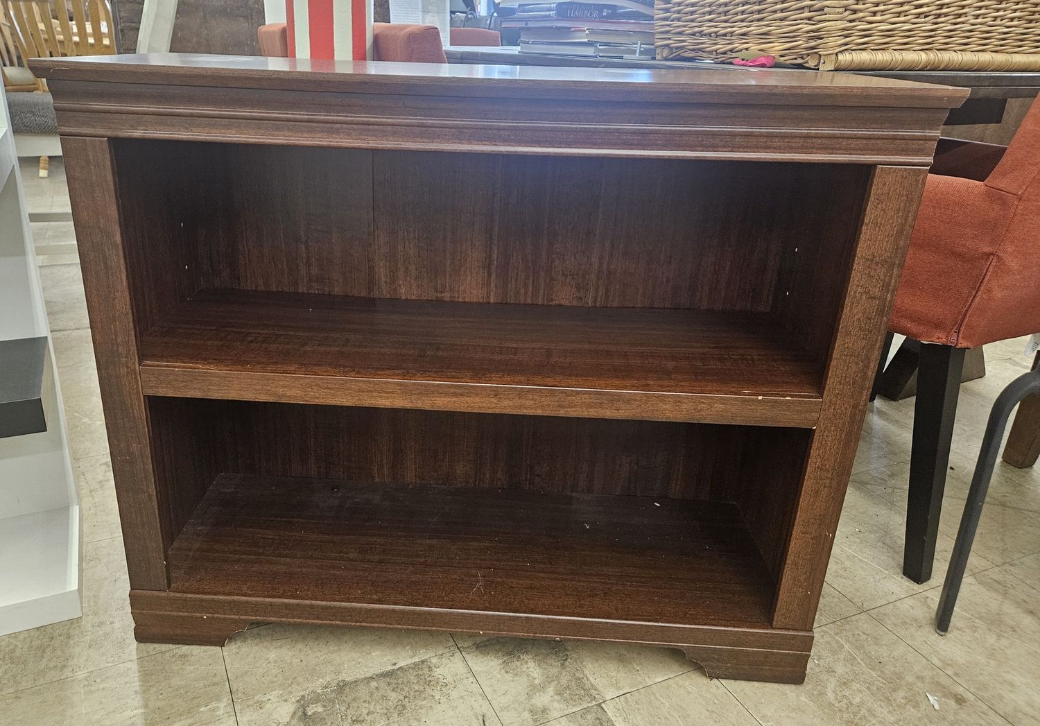 Dark Wood Low Bookcase / Media Console