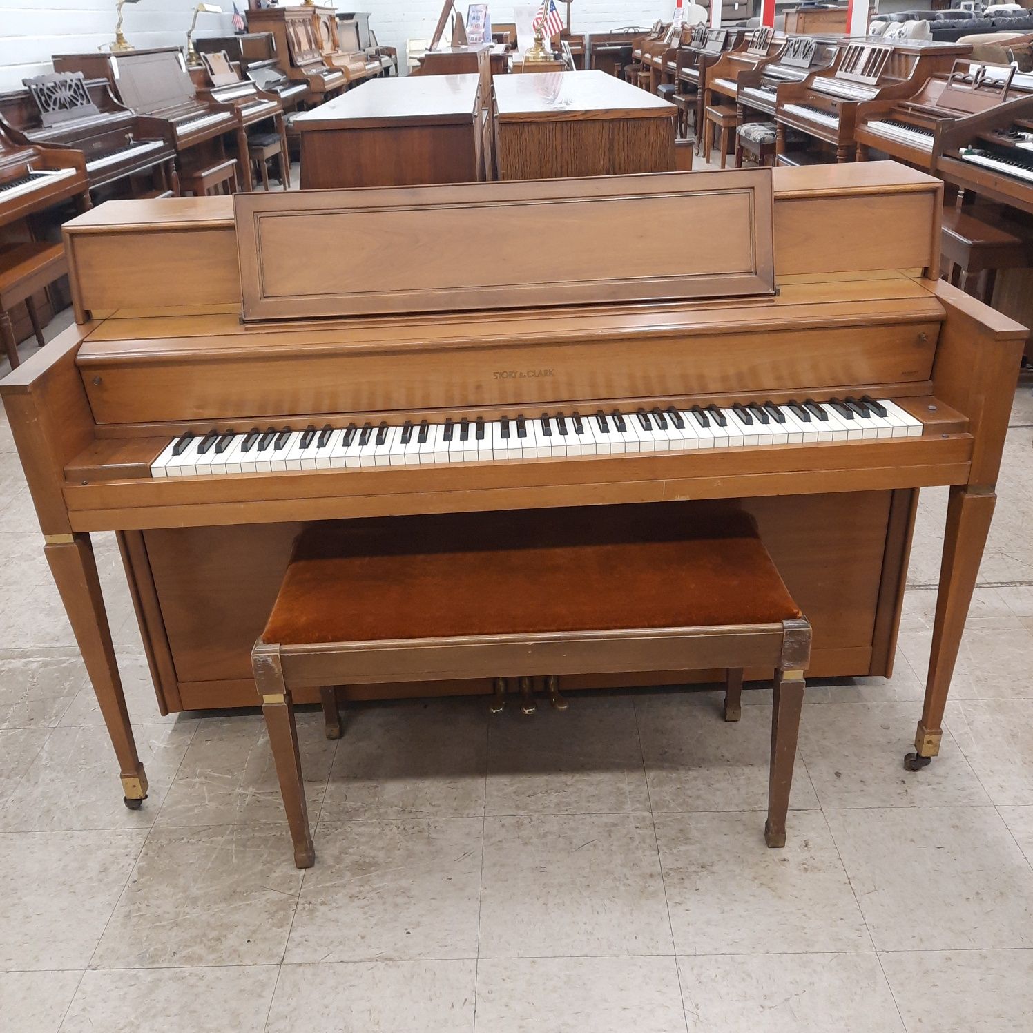 MCM Story &amp; Clark Console Piano