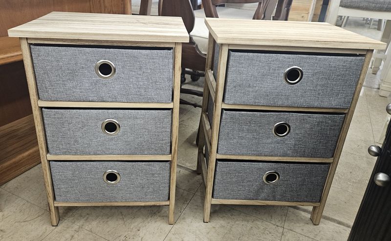 Gray Fabric Storage Drawer Set (Pair)