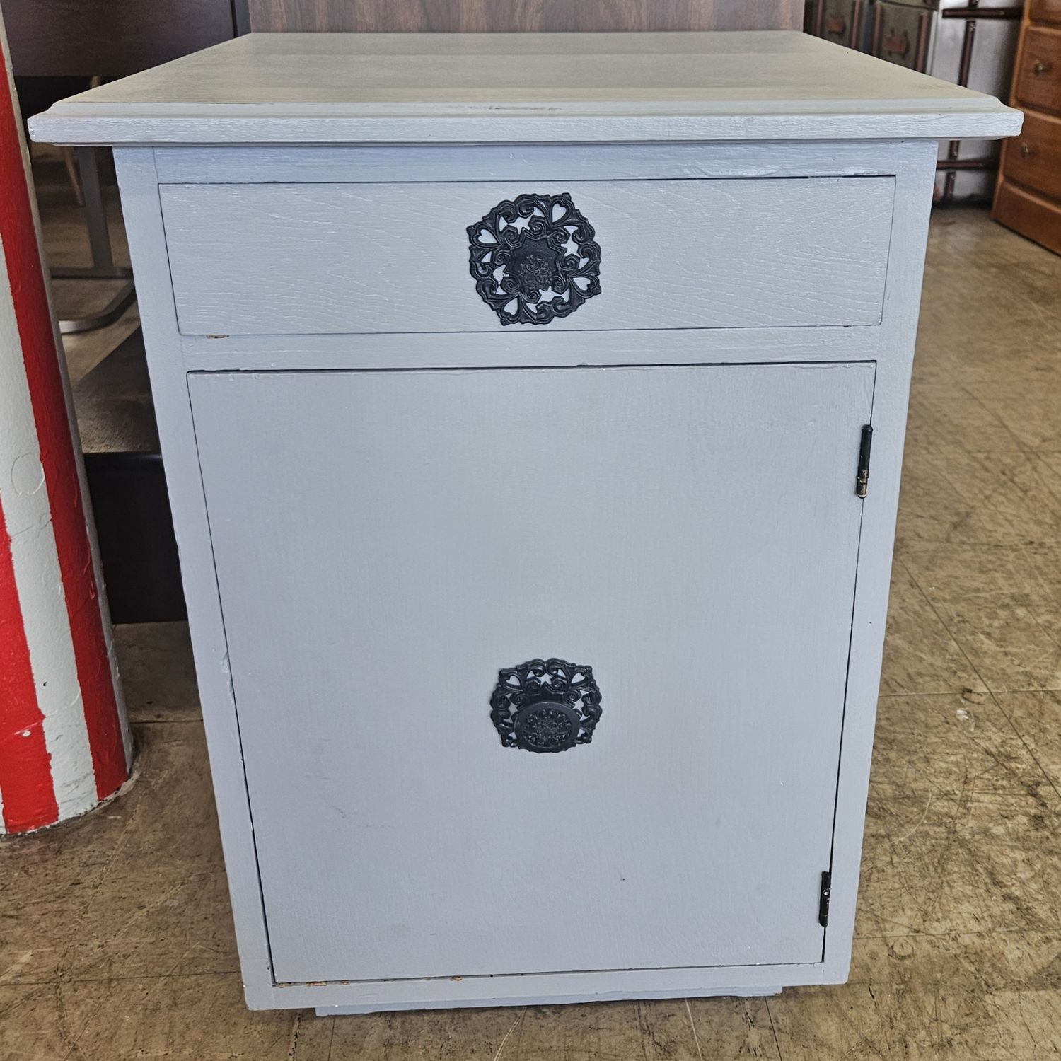 Vintage Gray Accent Cabinet