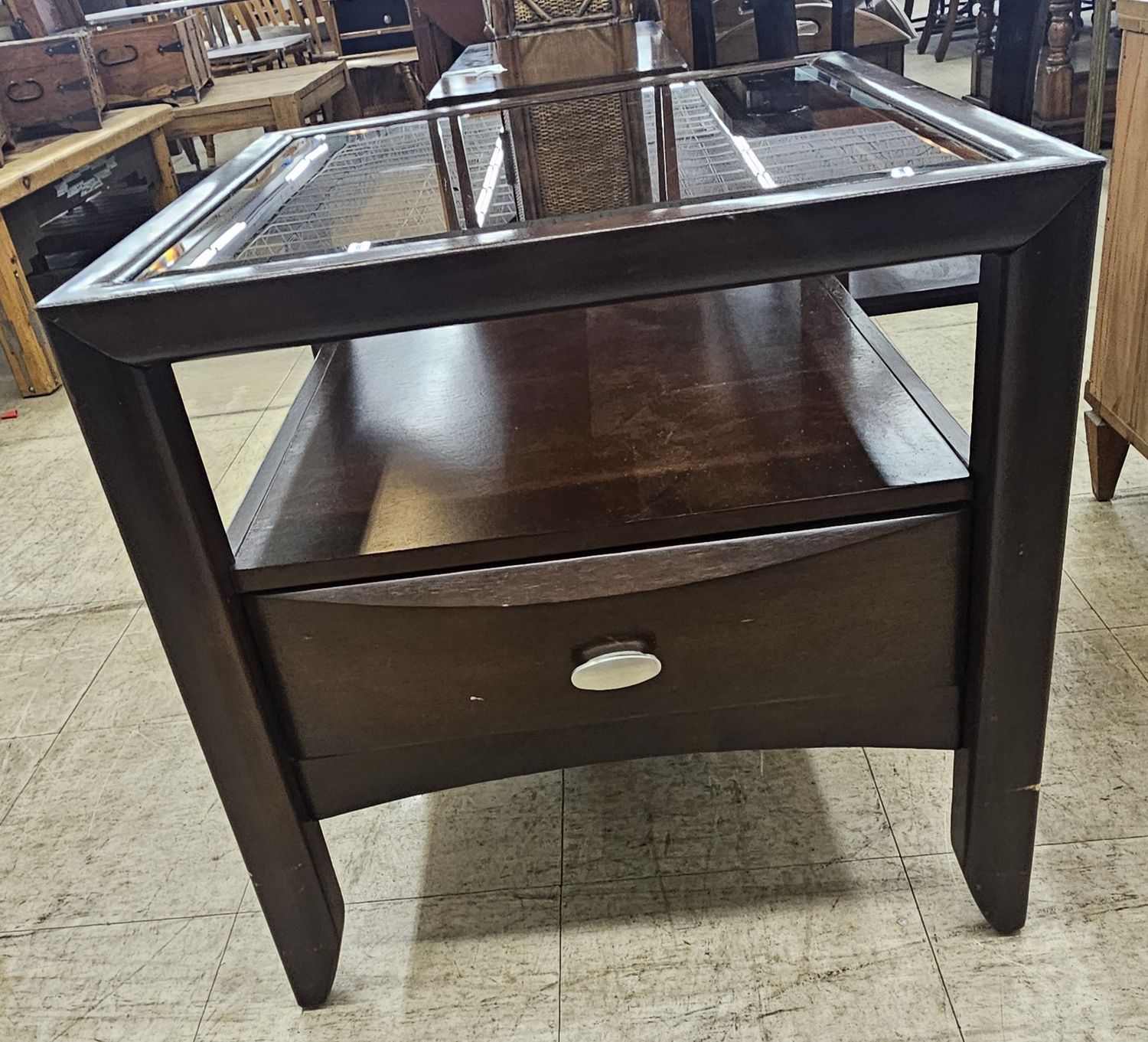Glass Top Retreat End Table