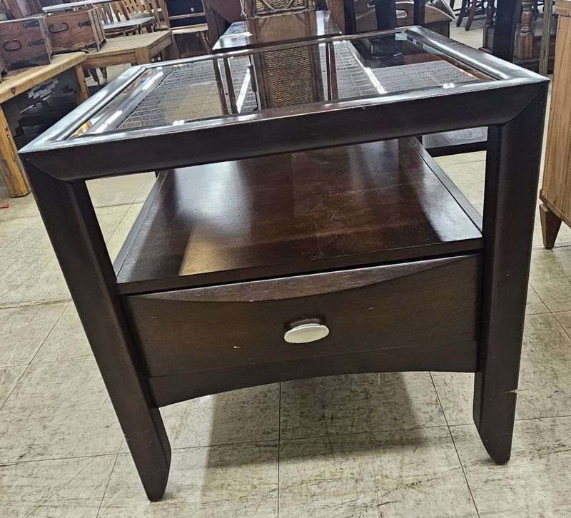 Glass Top Retreat End Table