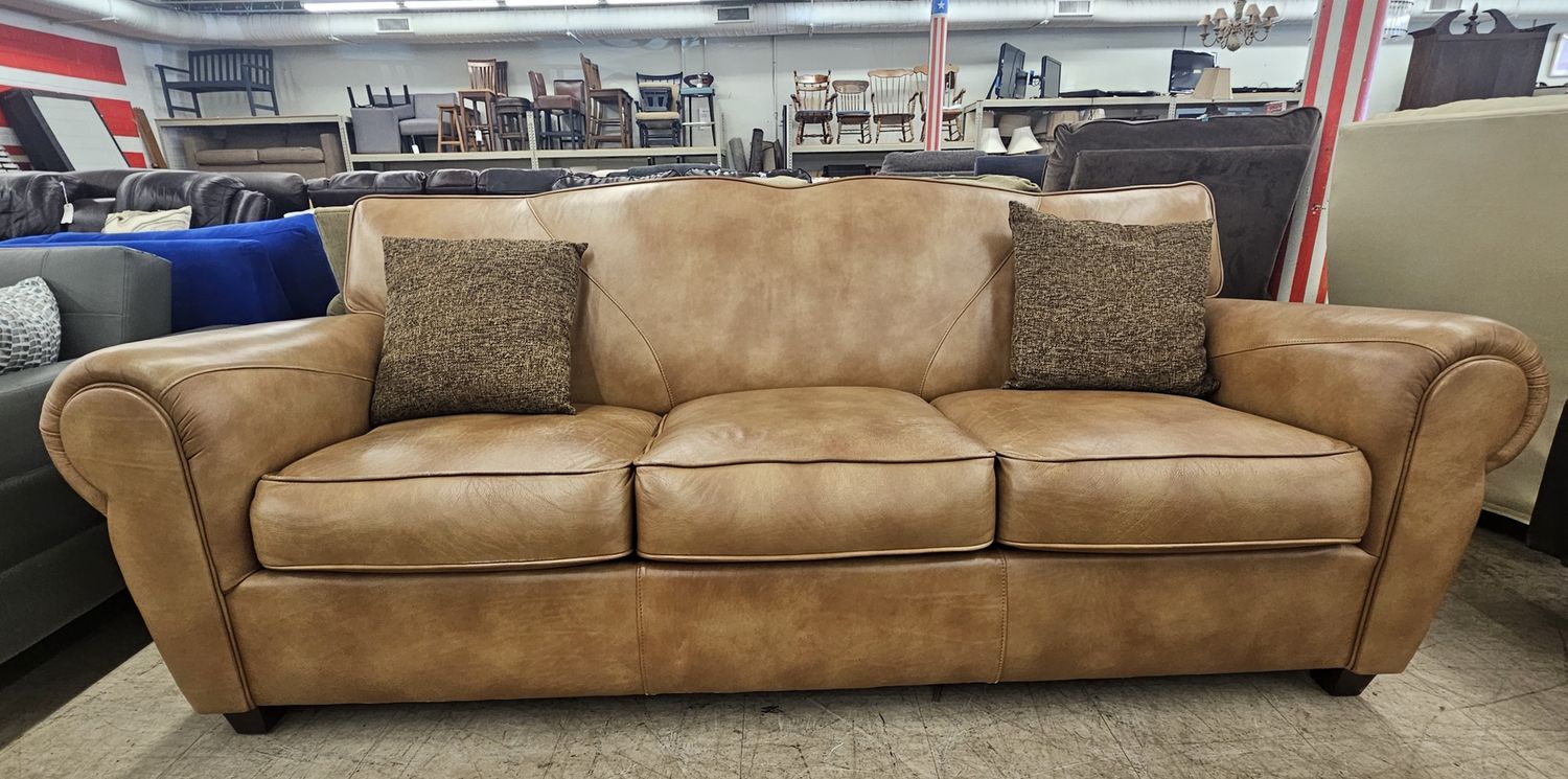Creative Leather Camel Leather Sofa - FREE DELIVERY