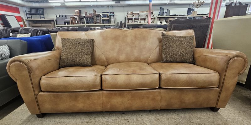 Creative Leather Camel Leather Sofa - FREE DELIVERY