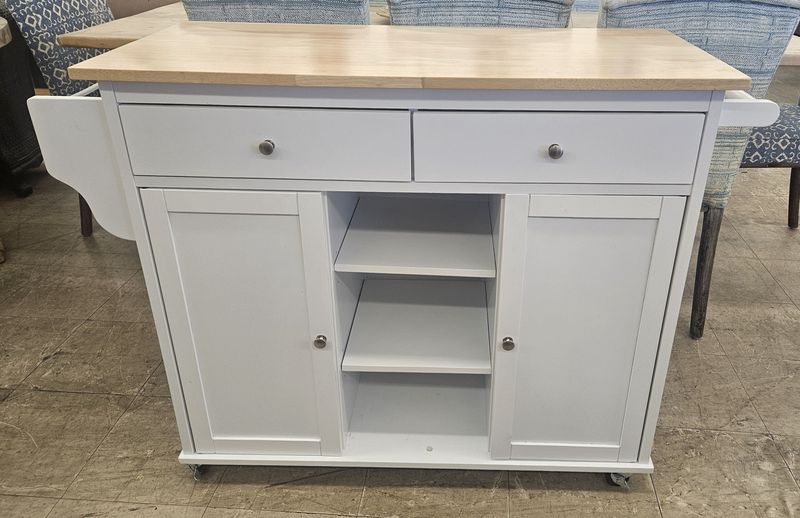 Farmhouse Prep Station Kitchen Island - FREE DELIVERY